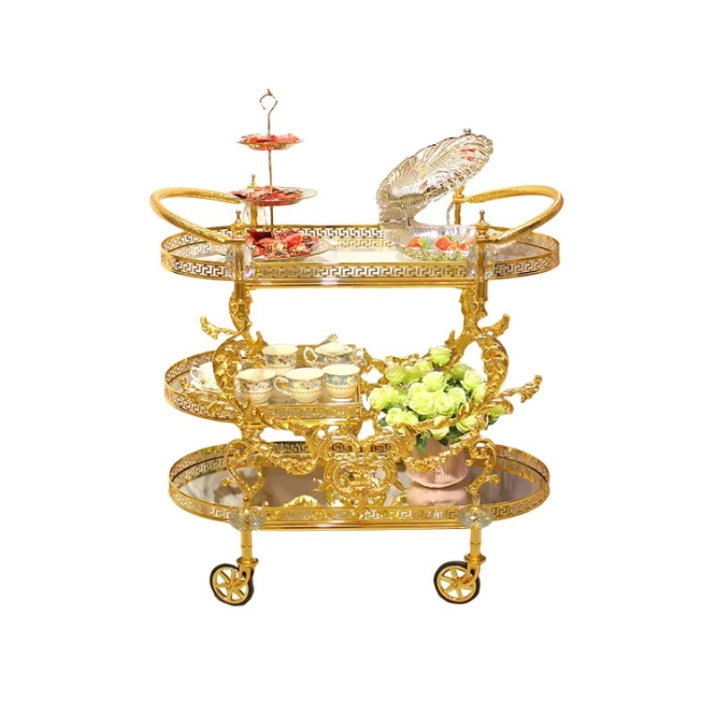 Commercial Kitchen And Bar - European Luxury Dining Cart Custom Carved