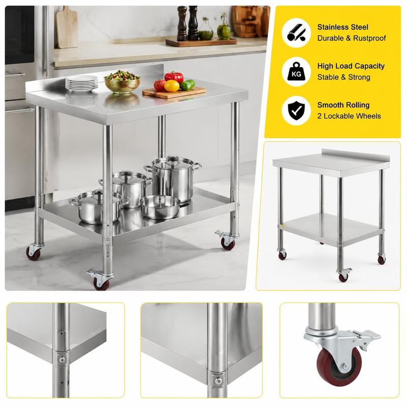 Commercial Kitchen Worktops - Prep Station 36x24x35 Inch for Kitchen