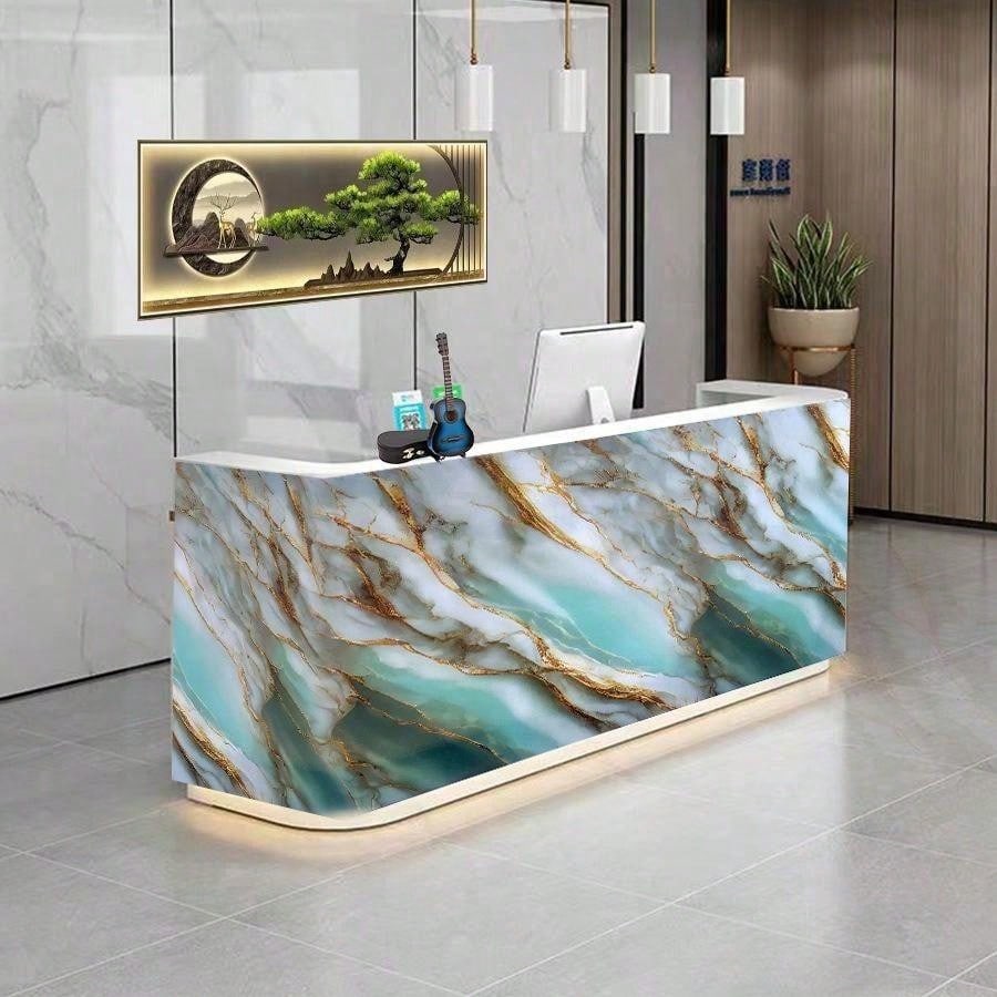Commercial Kitchen Fridge - 50cm Width Foil Marble Stickers for