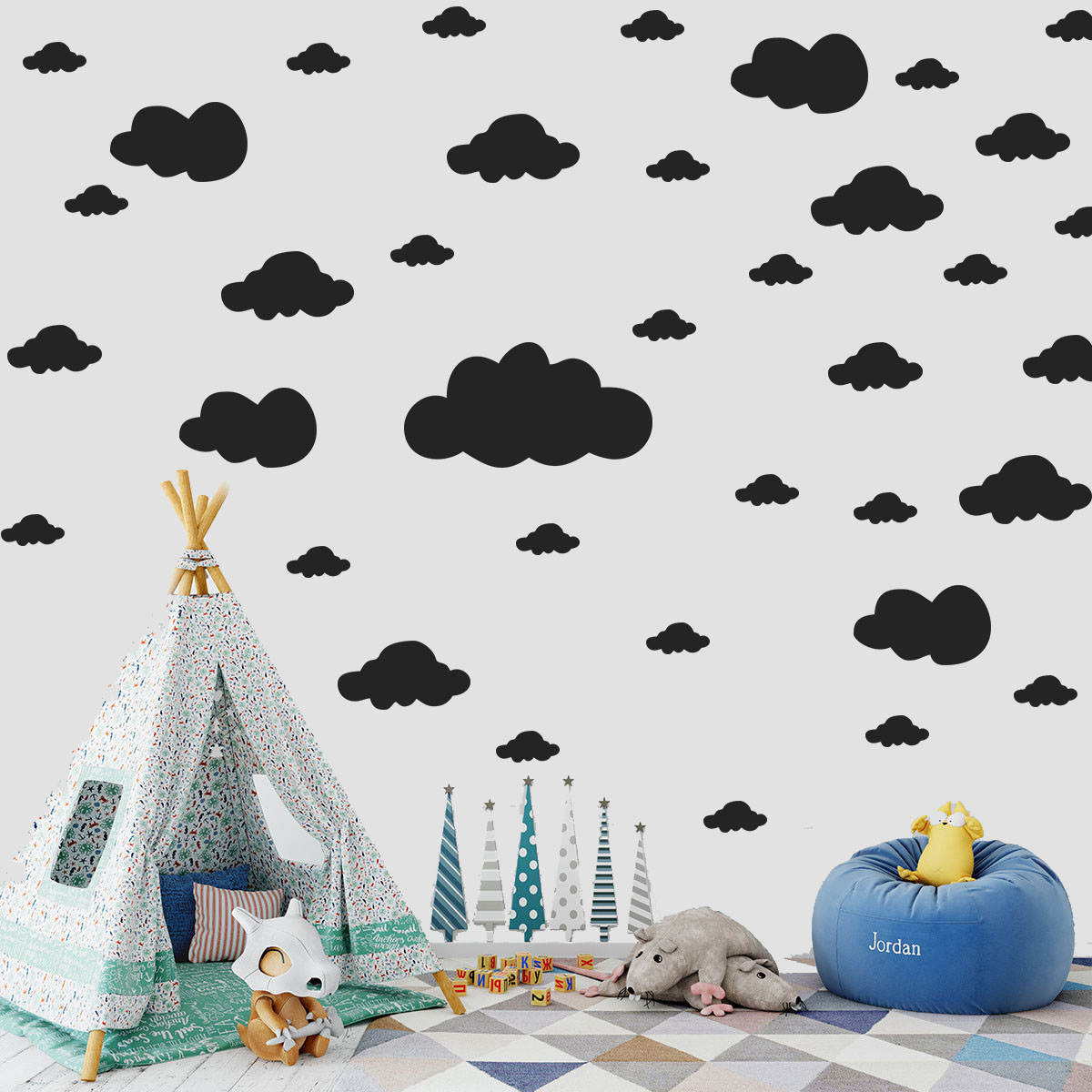 68 Pcs DIY Clouds Wall Sticker – Commercial Kitchen Fridge recenzja i cena