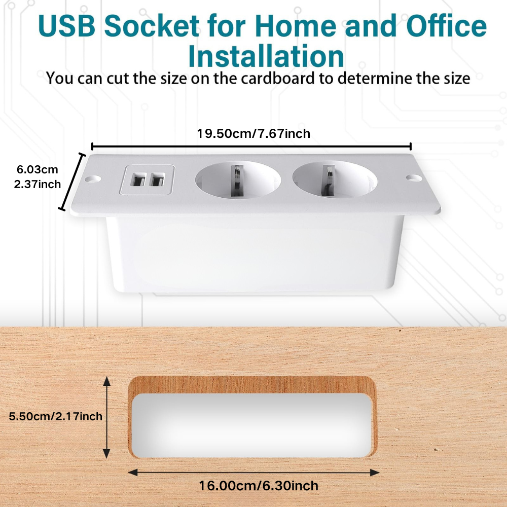 EU White Recessed Power Strip  – Commercial Kitchen Worktops recenzja i cena