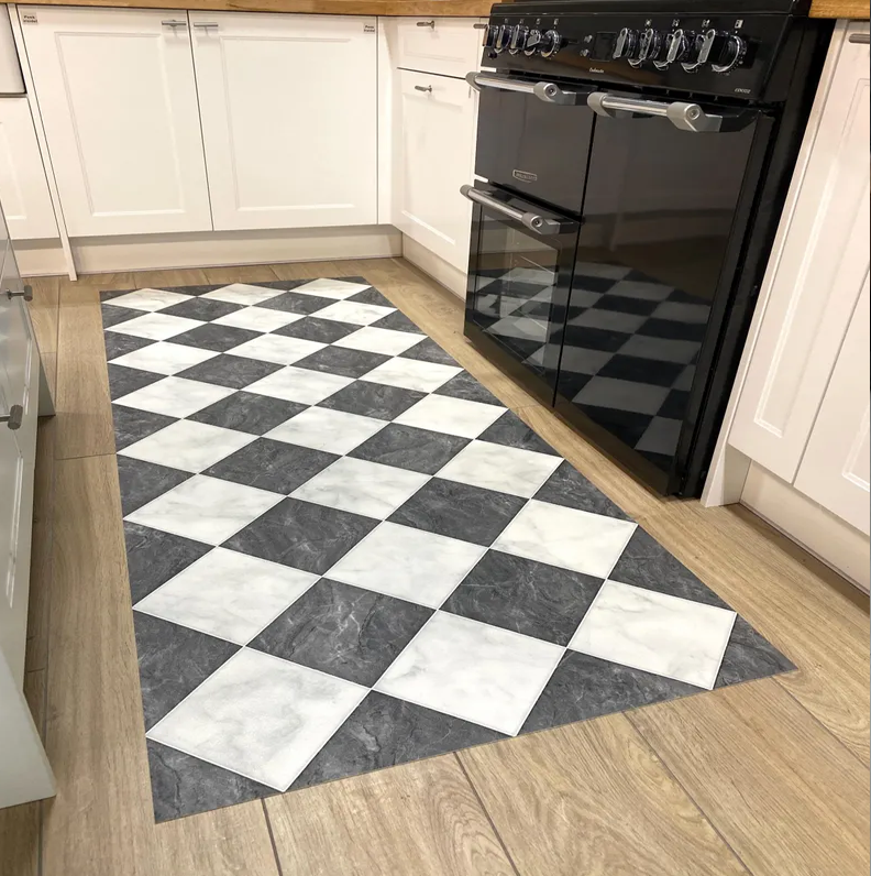 Checkerboard Vinyl Runner Rug  – Commercial Kitchen Vinyl Flooring recenzja i cena